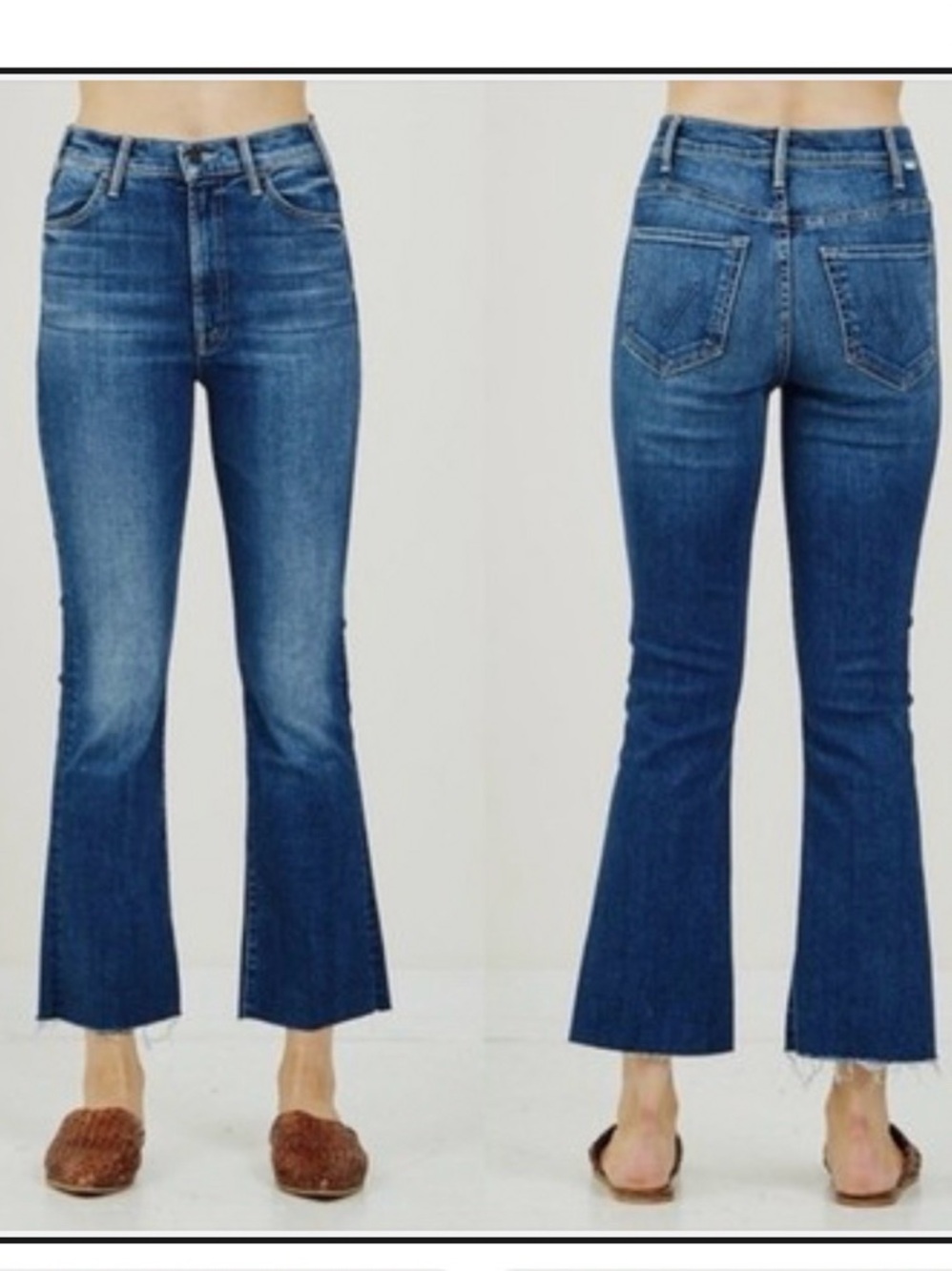 MOTHER The Hustler Ankle Fray Night Clubbing Bootcut/Flare Crop Jeans 30 EUC
